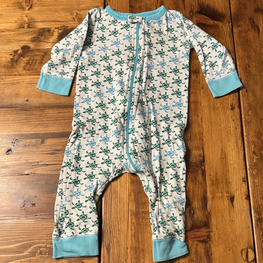 Sweet Peanut Vancouver Blue and Green Patterned Kids One Piece (18-24mo)